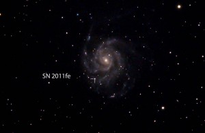 SN 2011fe in M101, TMB 105/6,2,  5 Aufnahmen a 240 sec. bei ISO 800